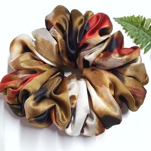 8 for $15 * Large Earth Tones Abstract Satin Scrunchie